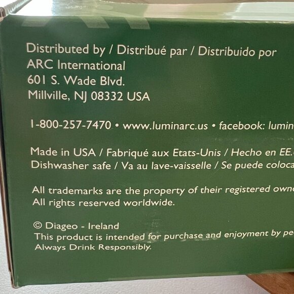 Luminarc Premium Brand New Set of 4 Labelled Irish Pub Glasses! - Picture 12 of 14